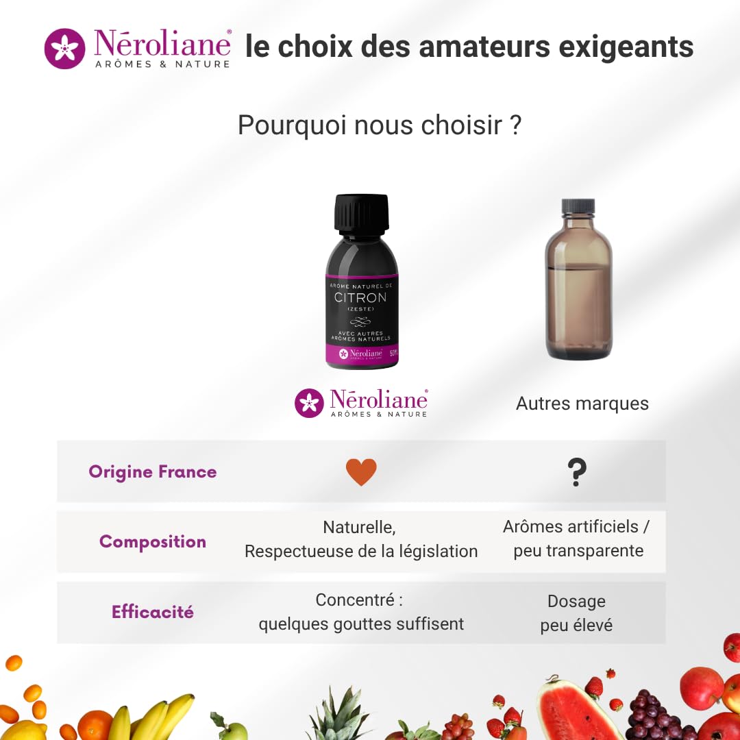 Néroliane Aroma alimentare naturale al limone, 1000 ML
