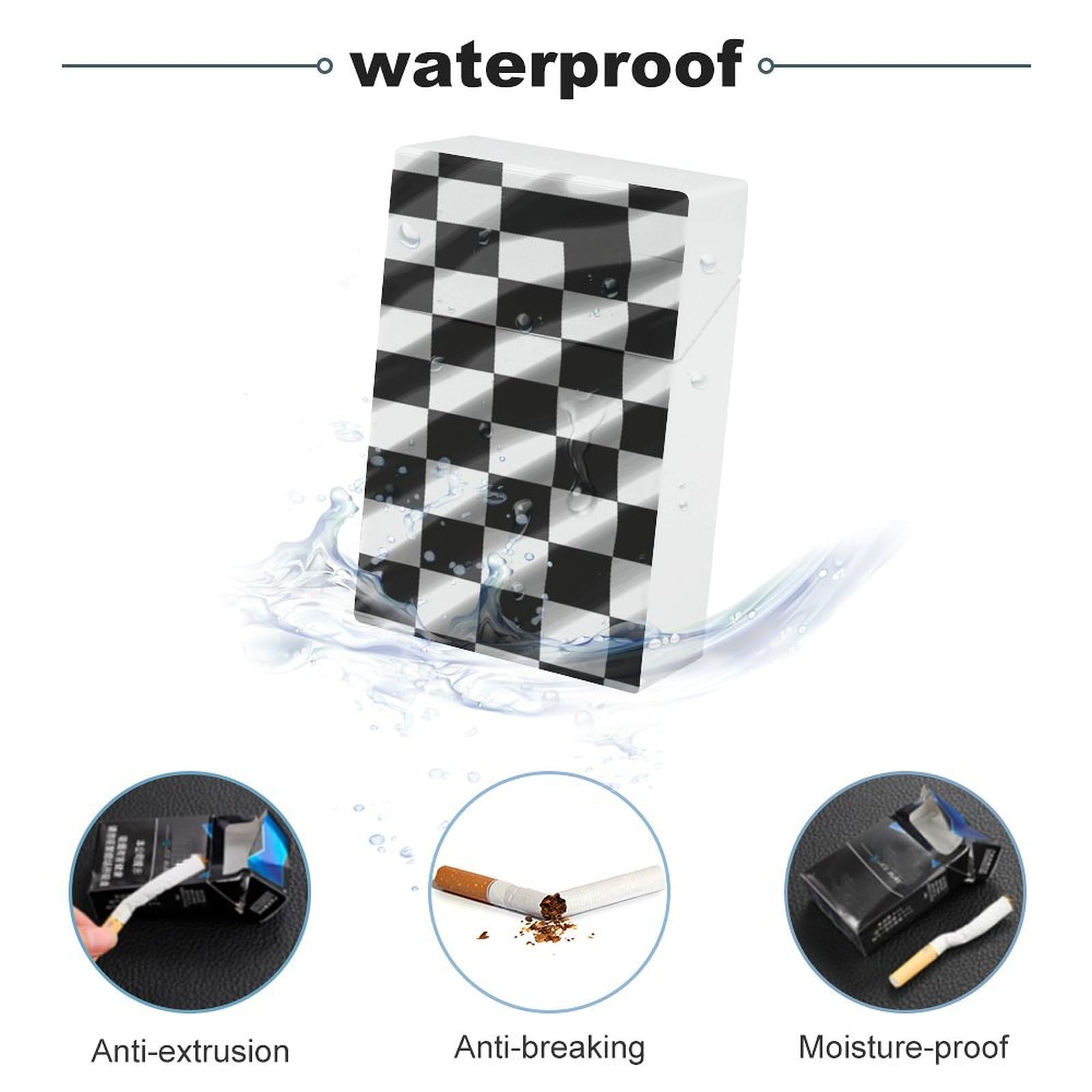 Amazon.com: Black White Race Checkered Flag Cigarette Case for King Size  Retro Holder Case with Exquisite Carved Patterns Box 20 Regular Size  Cigarettes : Health & Household