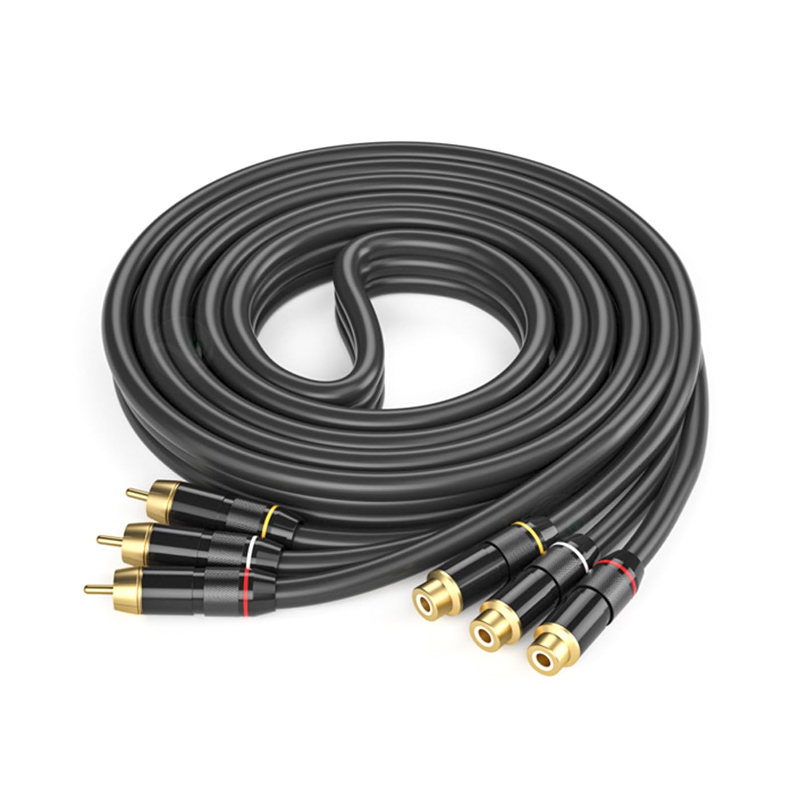 3 cavi di prolunga video stereo, connettori audio maschio a femmina, per sistemi home theater HiFi