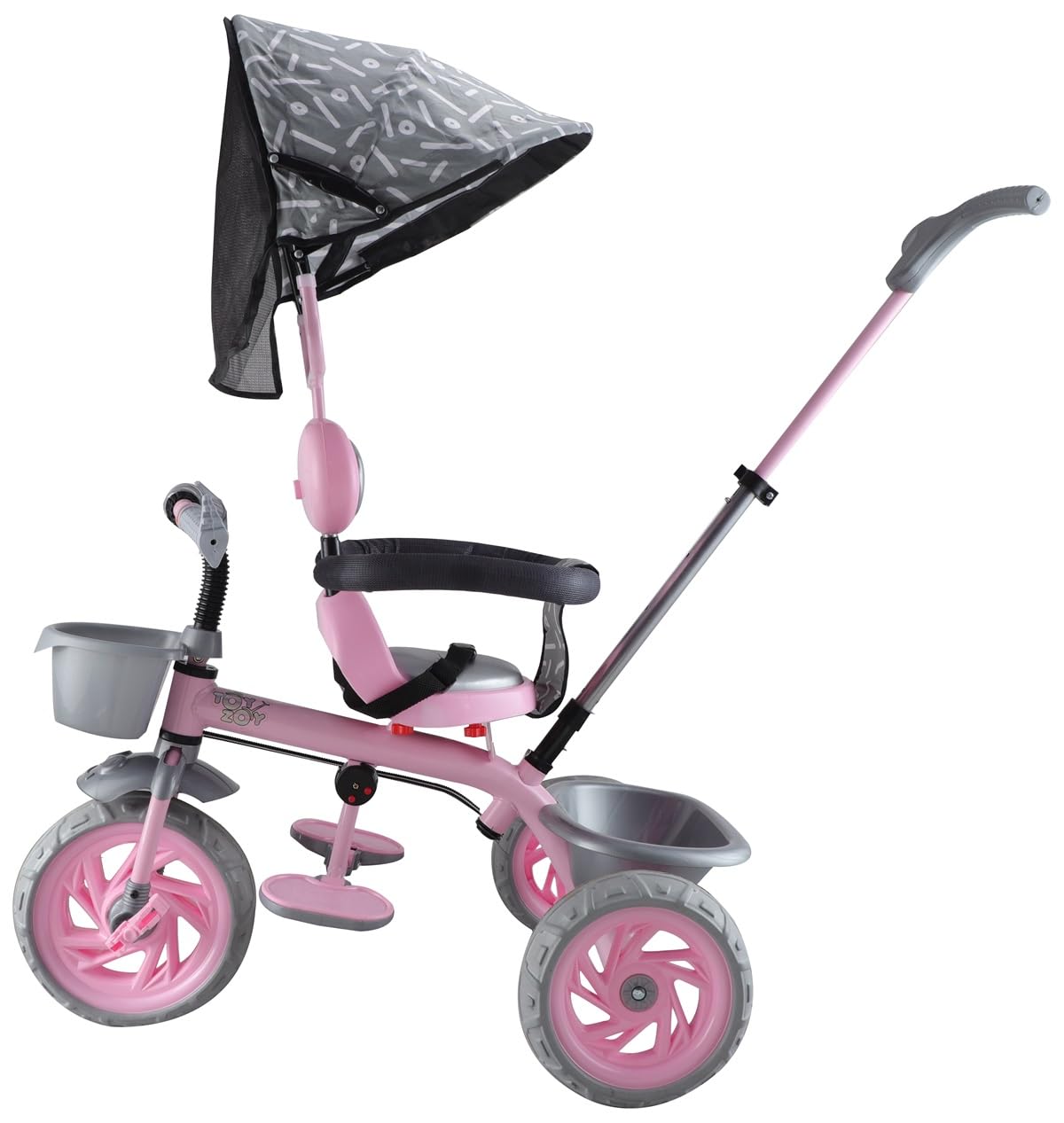 Toyzoy Cotton Candy Pro Max Kids|Baby Trike|Tricycle with Cushioned Seat & Storage Basket for Kids|Boys|Girls Age Group 2+ Years (Pink) 2