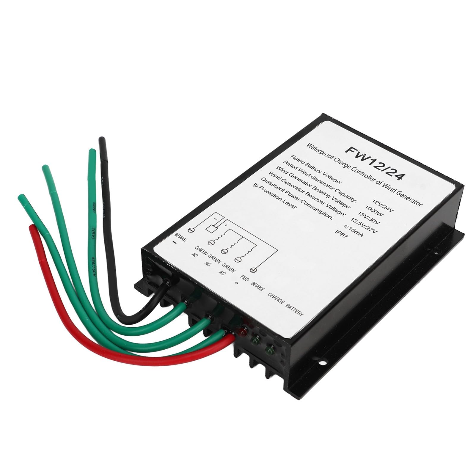 Controlador de carga eólica impermeable, Controlador híbrido solar eólico con indicador LED 1000W para generador eólico