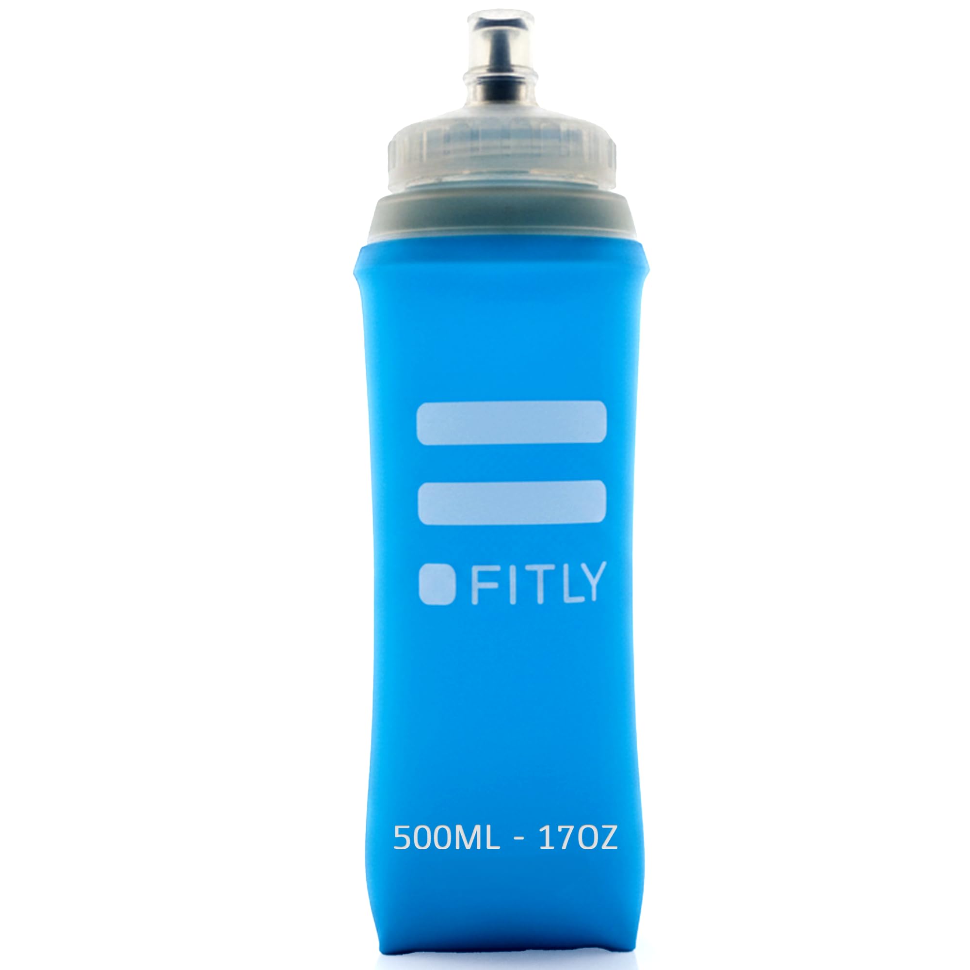 FITLY Soft Flask - Shrink As You Drink Soft Water Bottle for Hydration Pack - Folding Water Bottle Ideal for Running, Hiking, Cycling, Climbing &
