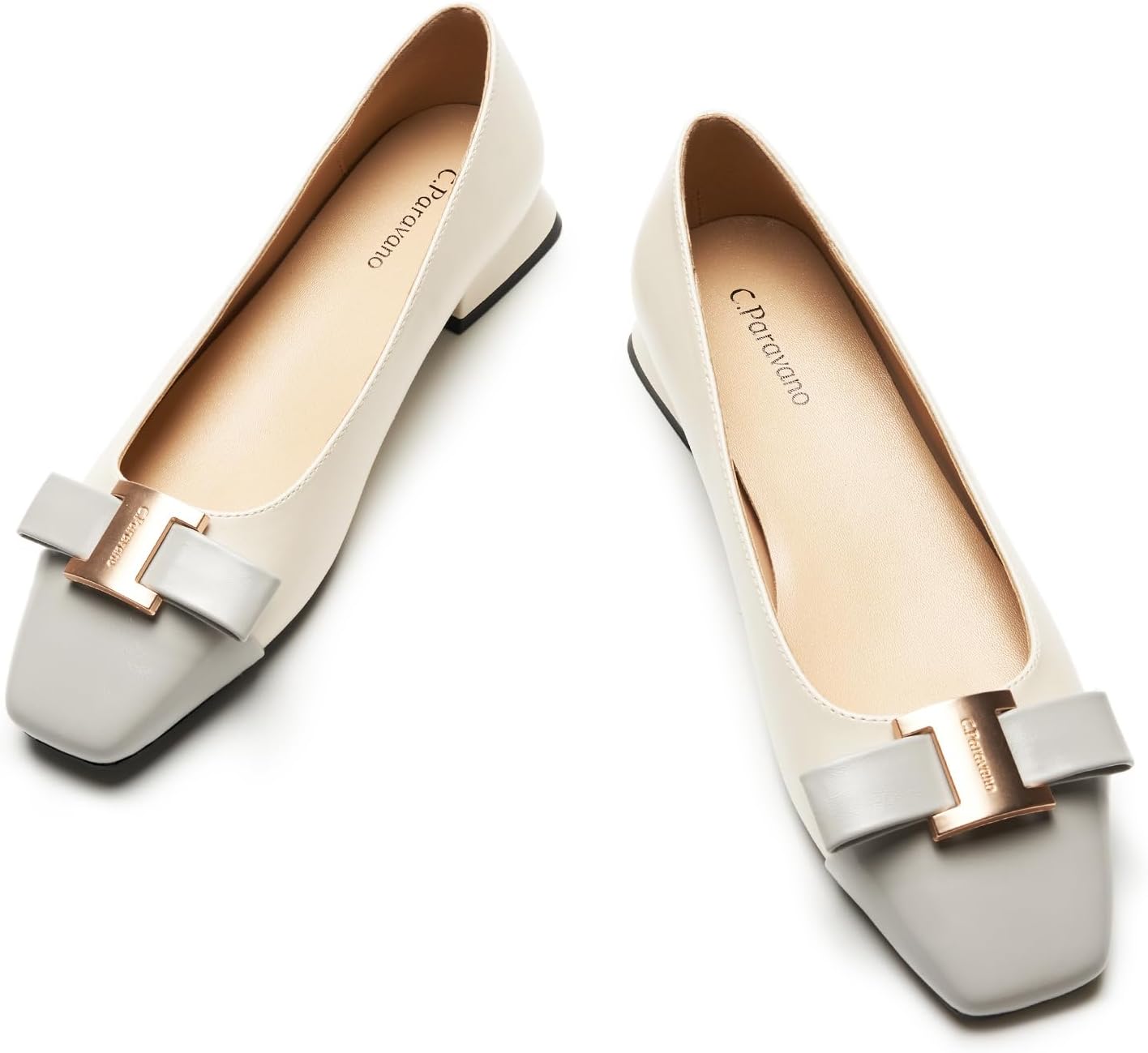 C.Paravano Flats Women | Womens Dress Shoes | Ballet Shoes for Women | Square Toe | Casual Shoes