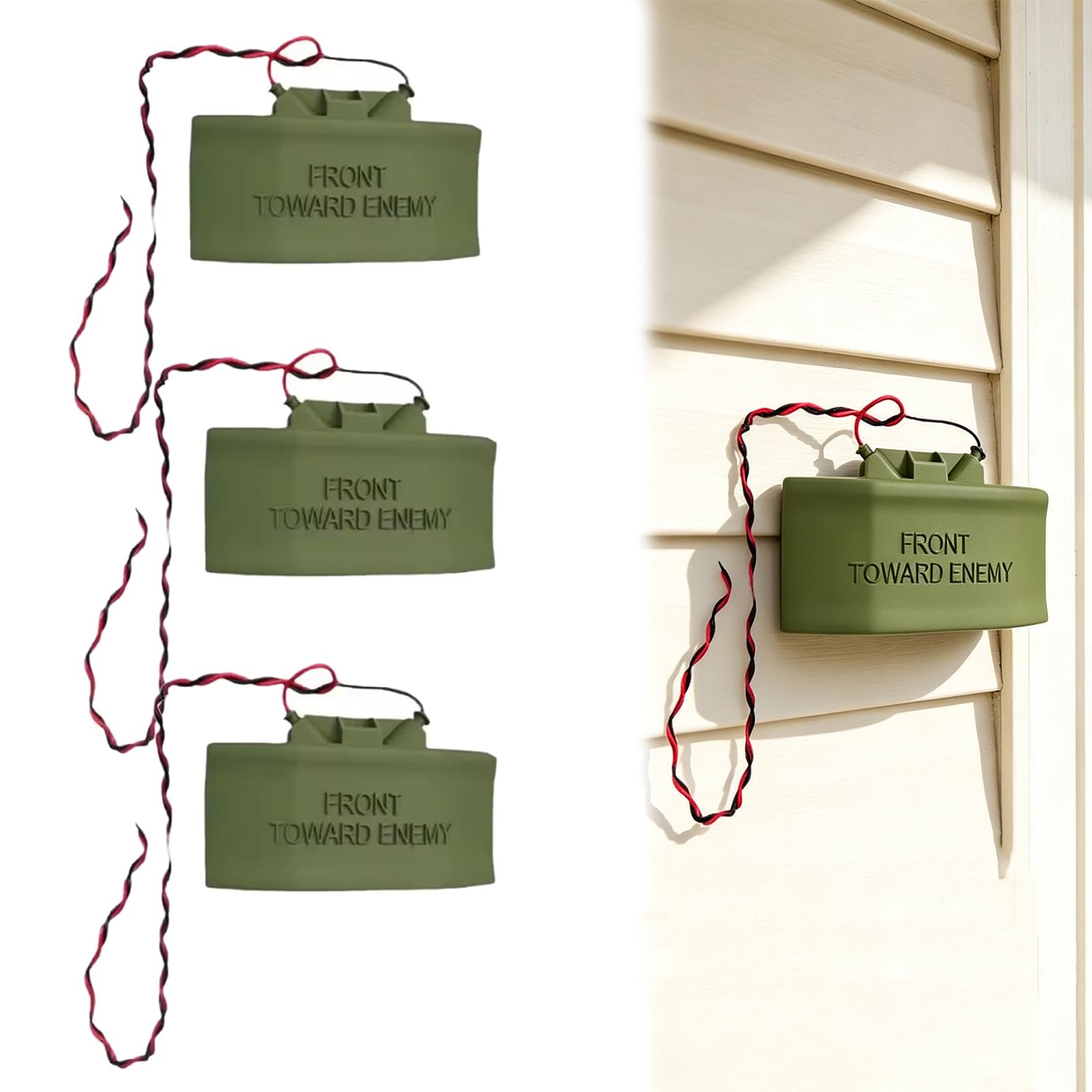 Door Mine Landmine Doorbell Sign Funny Pranks Gag Gifts for Adults Front Toward Enemy Fake Prop No Soliciting Door Bell Cover Decor Easy Stick-On Practical Joke Accessory for Daily Use，1