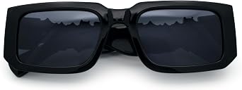 Locs Bold Gothic Logo All Black Gangster Shade Plastic Sunglasses