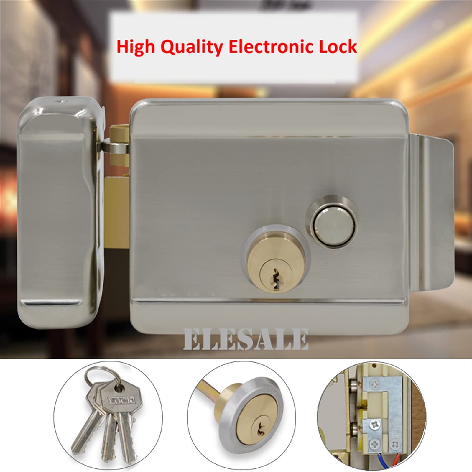 Abridor de puerta de Garaje, Bloqueo de control eléctrico de bloqueo de puerta magnética electrónica for 1 2V DC Sistema de control de acceso Video Intercom Puerta Sistema telefónico(A Left Open 1)