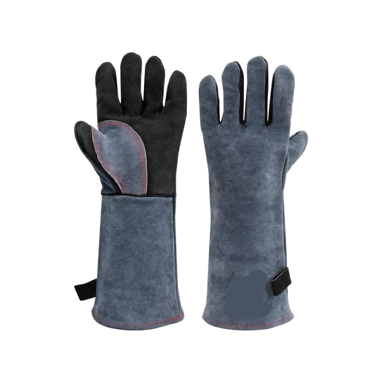 Guantes Soldador Guantes de soldadura 16 pulgadas for trabajos soldador, parrilla, barbacoa, estufa leña, horno, guante grueso cuero vaca resistente al calor, 1 par