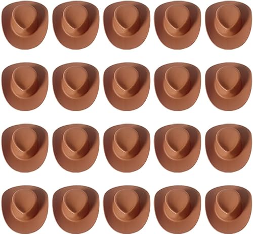 Miniatura 8 de 30 piezas de plástico mini sombrero de vaquero occidental pequeño sombrero de vaquera en miniatura sombreros de muñeca lindo pastel cupccake toppers