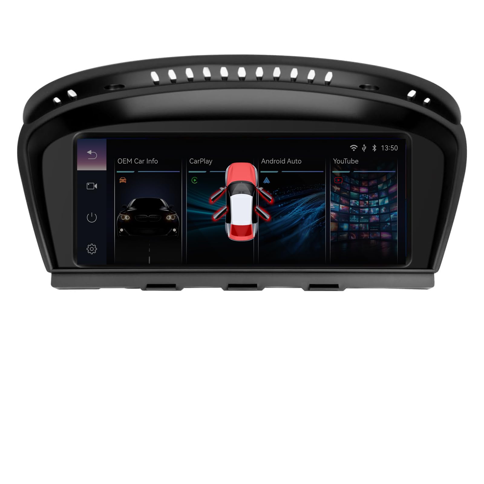 Schermo LCD da 8,8 pollici per BMW (2005-2010) E60 E90 CCC, con retrofit CarPlay cablata e wireless, display Android Auto, connettività specchietto retrovisore, autoradio, bluetoot