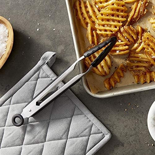 Premium Silicone Kitchen Tongs 30cm / 12 Inch, Non-Slip & Easy Grip Stainless Steel Handle - Smart Locking Clip - Heat Resistant, Food Grade - Handy Utensil For Cooking, Serving, Barbecue, Buffet, Salad, Ice, Oven (Green)
