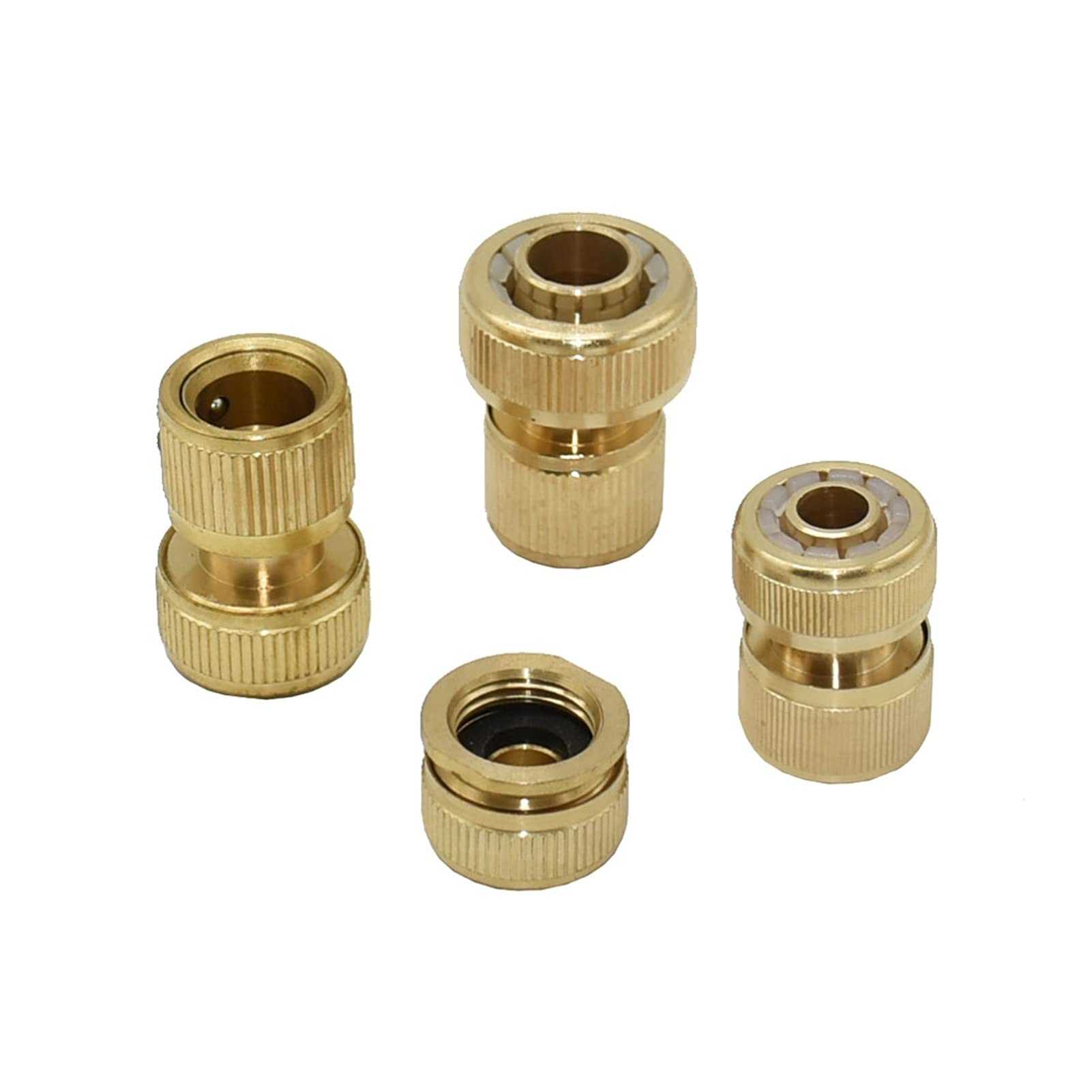 Gotero de riego de jardinería 1/2" 5/8" 3/4" Conector rápido de jardín Conector roscado de Cobre y latón Manguera de riego Accesorio de Parada de Agua Conector de tubería de riego 1