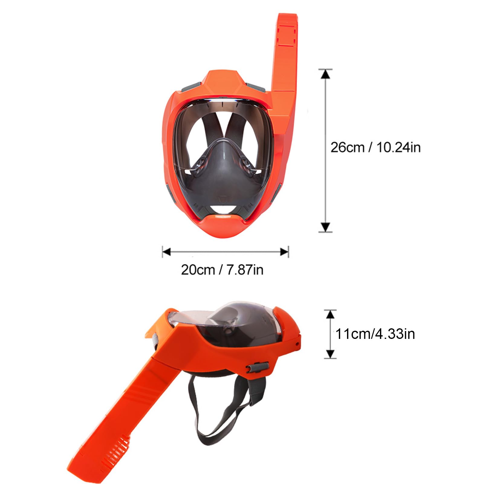 Wakects Máscara de Snorkel de Cara Completa, Estructura de Silicona, Vista Panorámica de 180°, Ideal para Adultos Que Practican Snorkel y Respiran Cómodamente