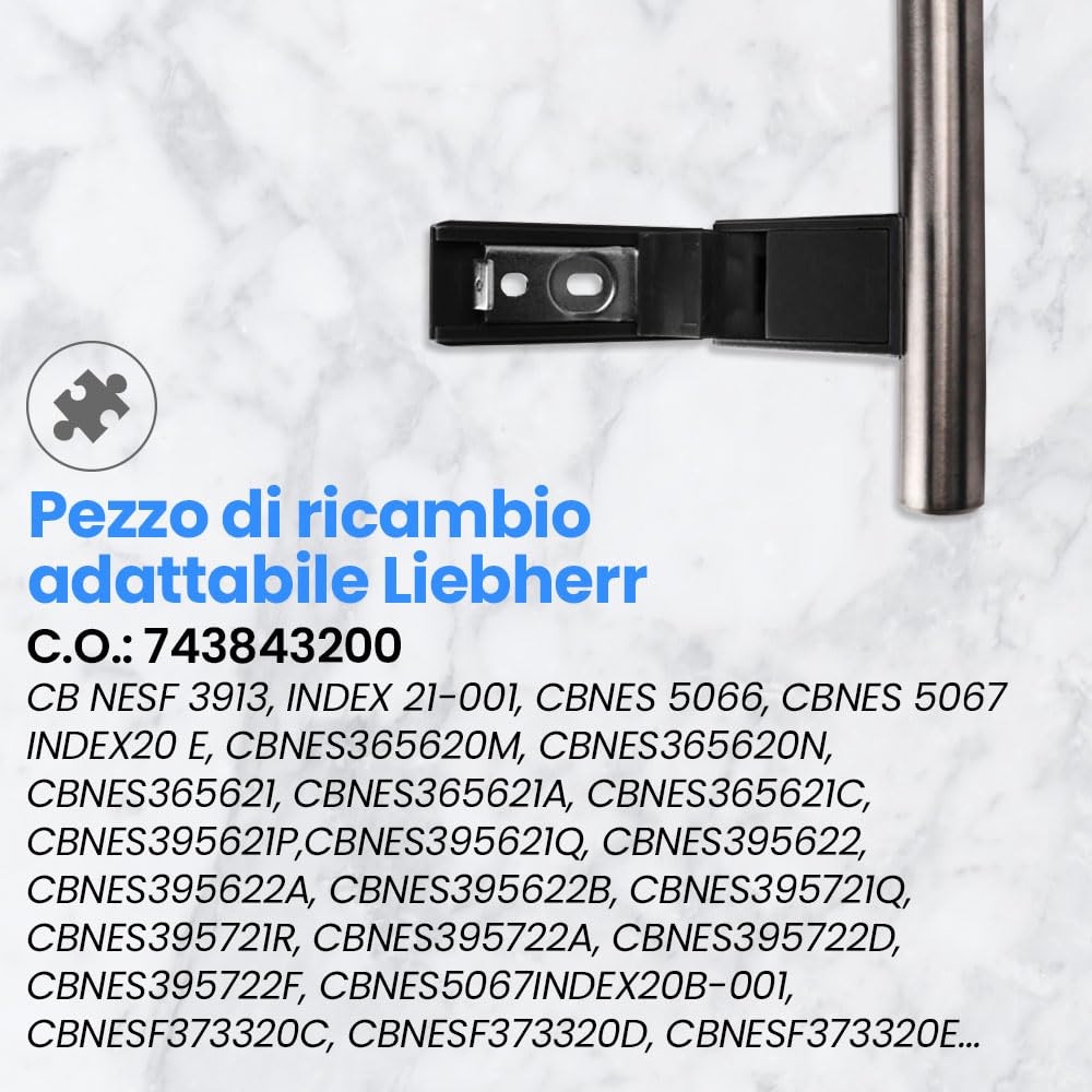 ANAKEL HOME Maniglia di Ricambio Frigorifero 743843200 Compatibile con Liebherr, Maniglia Porta Frigorifero | Acciaio Inox, 45,8 cm