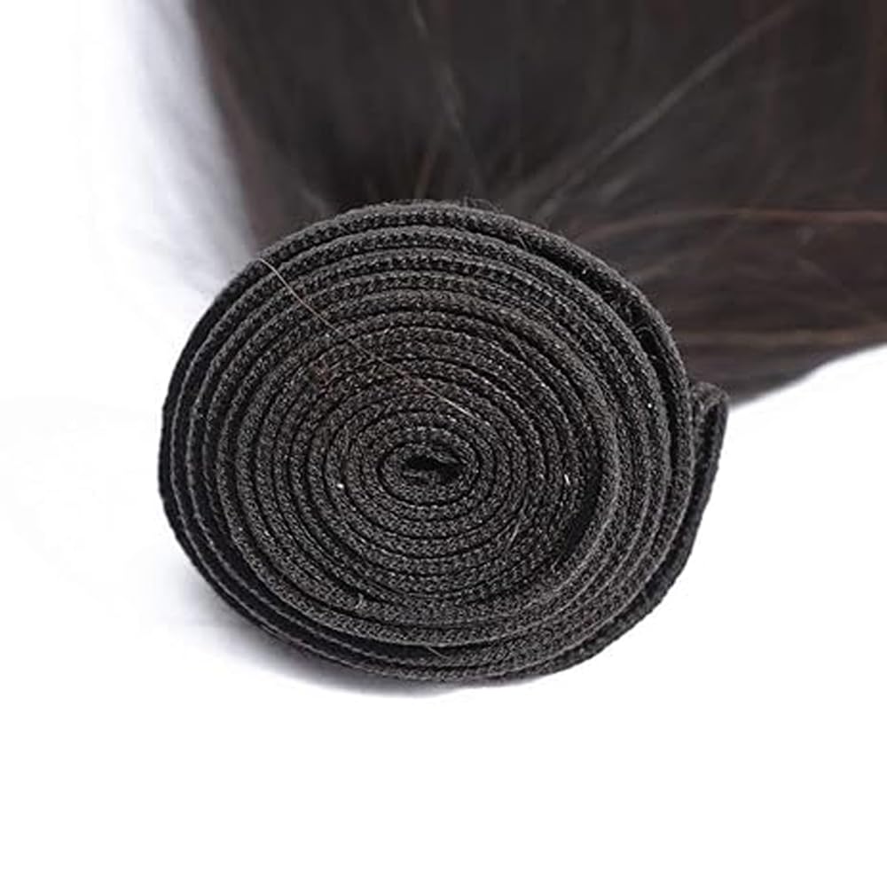 26 Inch Straight Cheveux Naturel Hair Extension Human Hair Bundles Unprocessed Brazilian Virgin Hair Double Weft Weave #1B Natural Black Minimal Tangles&Shedding For Women 50g/Bundle