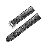 HFERHT Leather Strap Lychee Pattern Soft Leather Watch Strap Compatible with Cartier Men's and Women's Strap