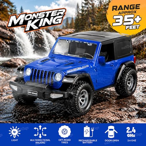 Image of Zest 4 Toyz Remote Control Car Toy for Kids Adults | 1:16 Rechargeable Off-Road Drift RC Jeep | Openable Doors | High Speed | 35+ft Range 2.4GHz Remote Control | USB Charging Cable | Birthday Gift