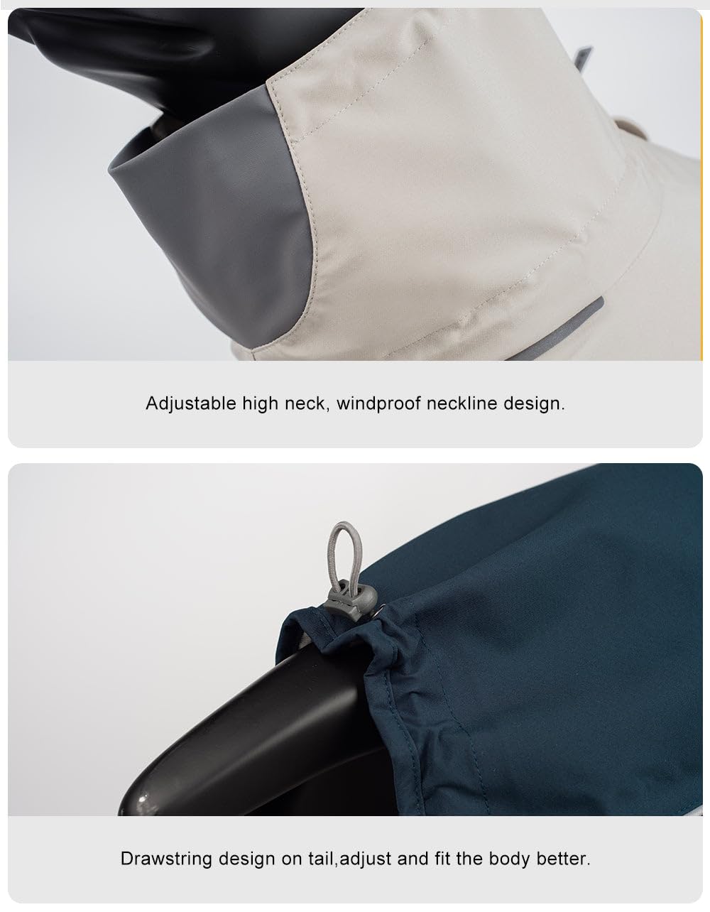Veste pour chien - Imperméable pour chien - Coupe-vent - Imperméable - Légère - Couleur Bleu - Taille S -35x47x51~59cm