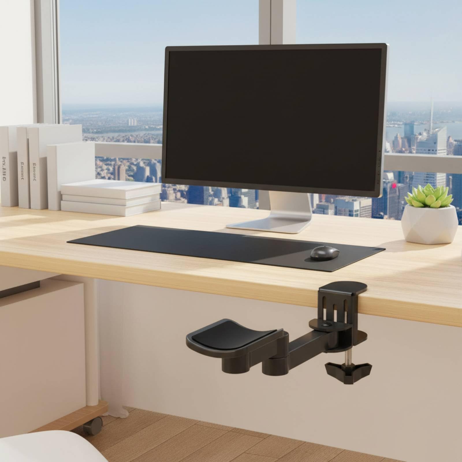Reposamuñecas con Soporte Giratorio Metal Pesado para Reducir Fatiga Muscular en Teclado Acuado para Usuarios Computadora