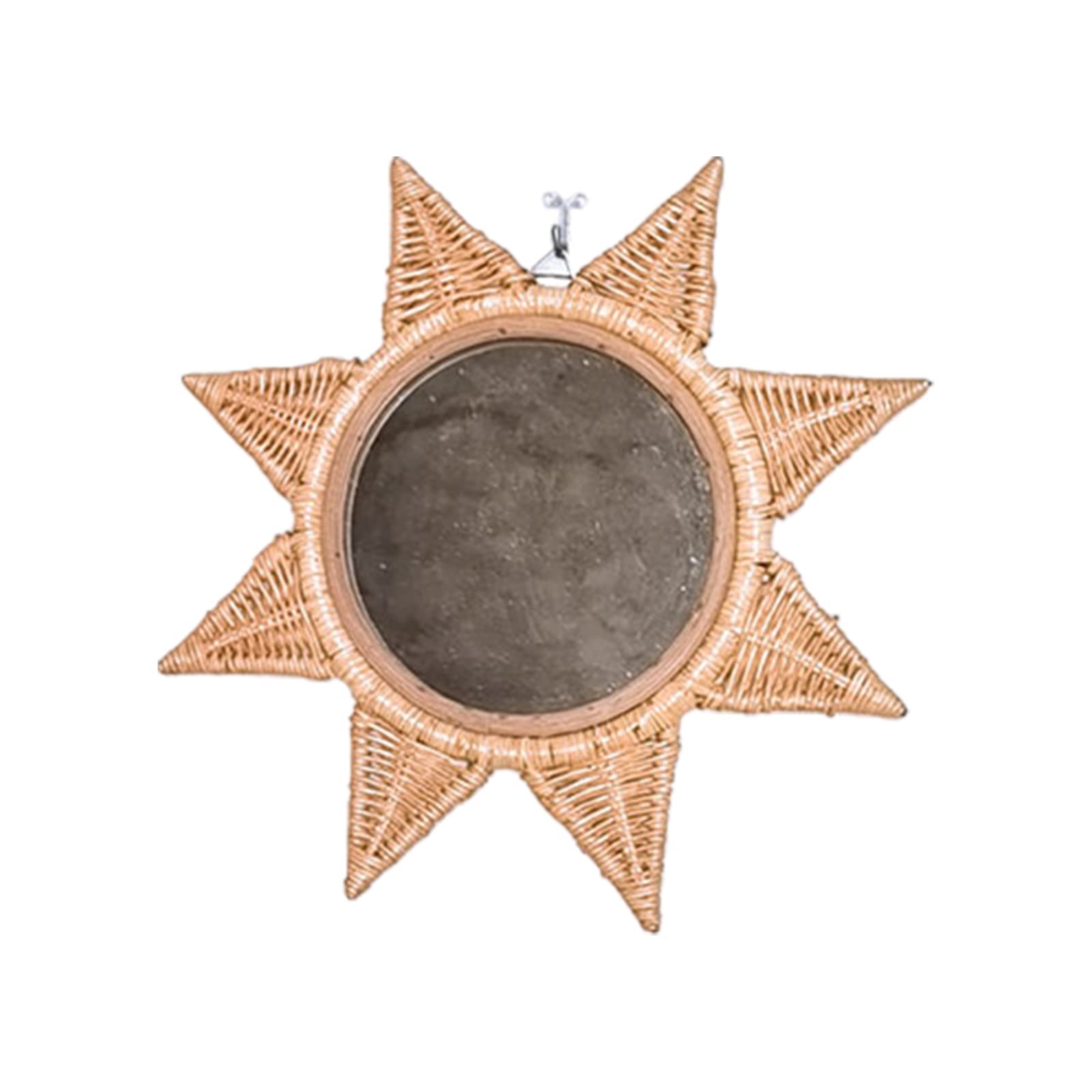 Jazuaiao Rattan Innovative Art Decor Makeup Dressing Bathroom Wall Mounted for Home Bedroom Decoration Natural Wicker