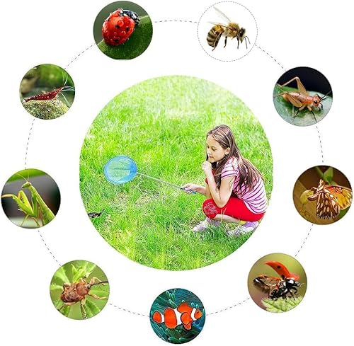 Teleskop-Schmetterlingsnetze, ausziehbare Fischernetze mit faltbaren Wassereimern zum Fangen von Krabben, Käfern, Insekten, Vogelspielen, Strand, Teichen, Pool, Outdoor, Teleskop-Fangnetz