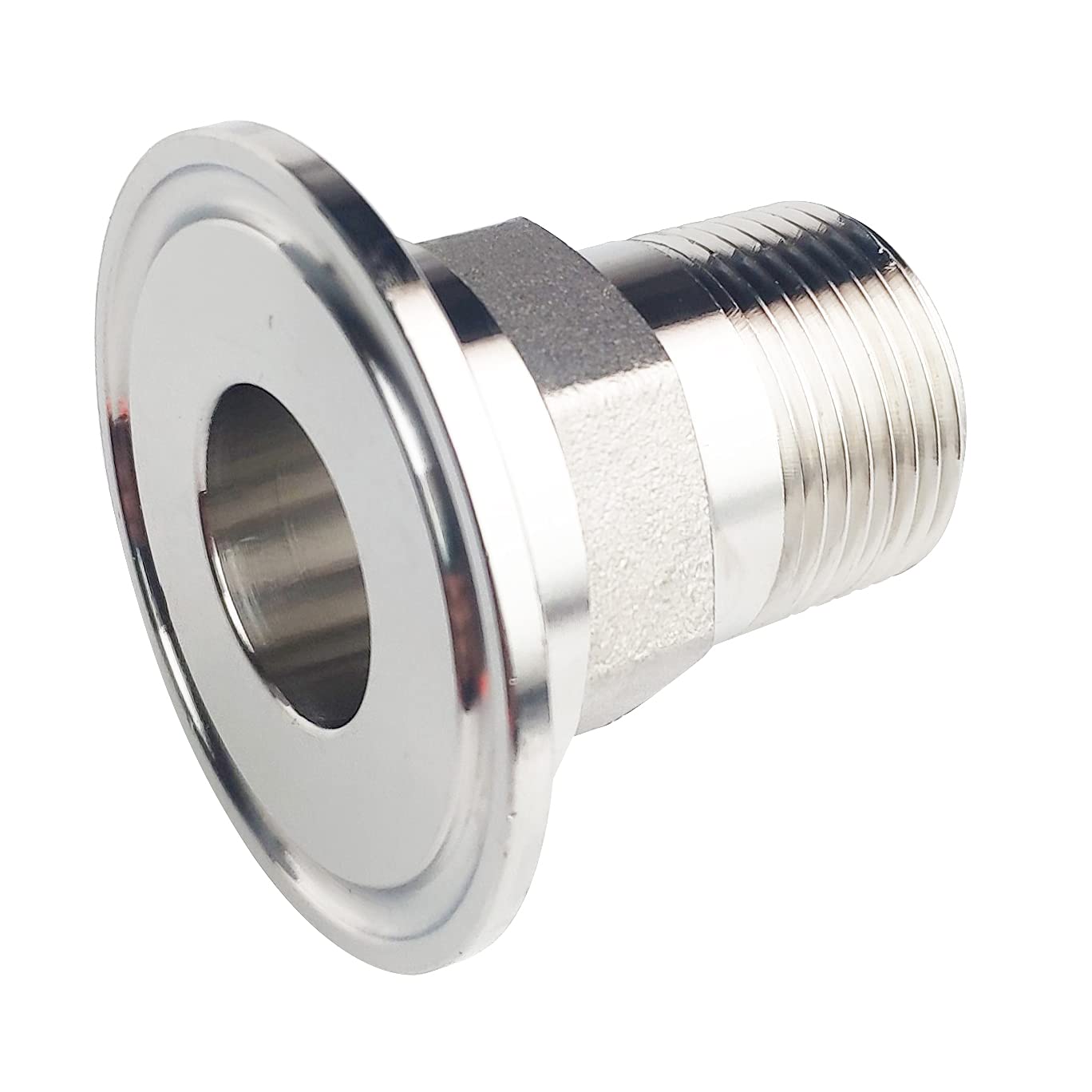 1.5" Sanitary Tri Clamp Tri Clover Fittings to NPT 3/4" Hex Male Thread Adaptor 304 Stainless Steel