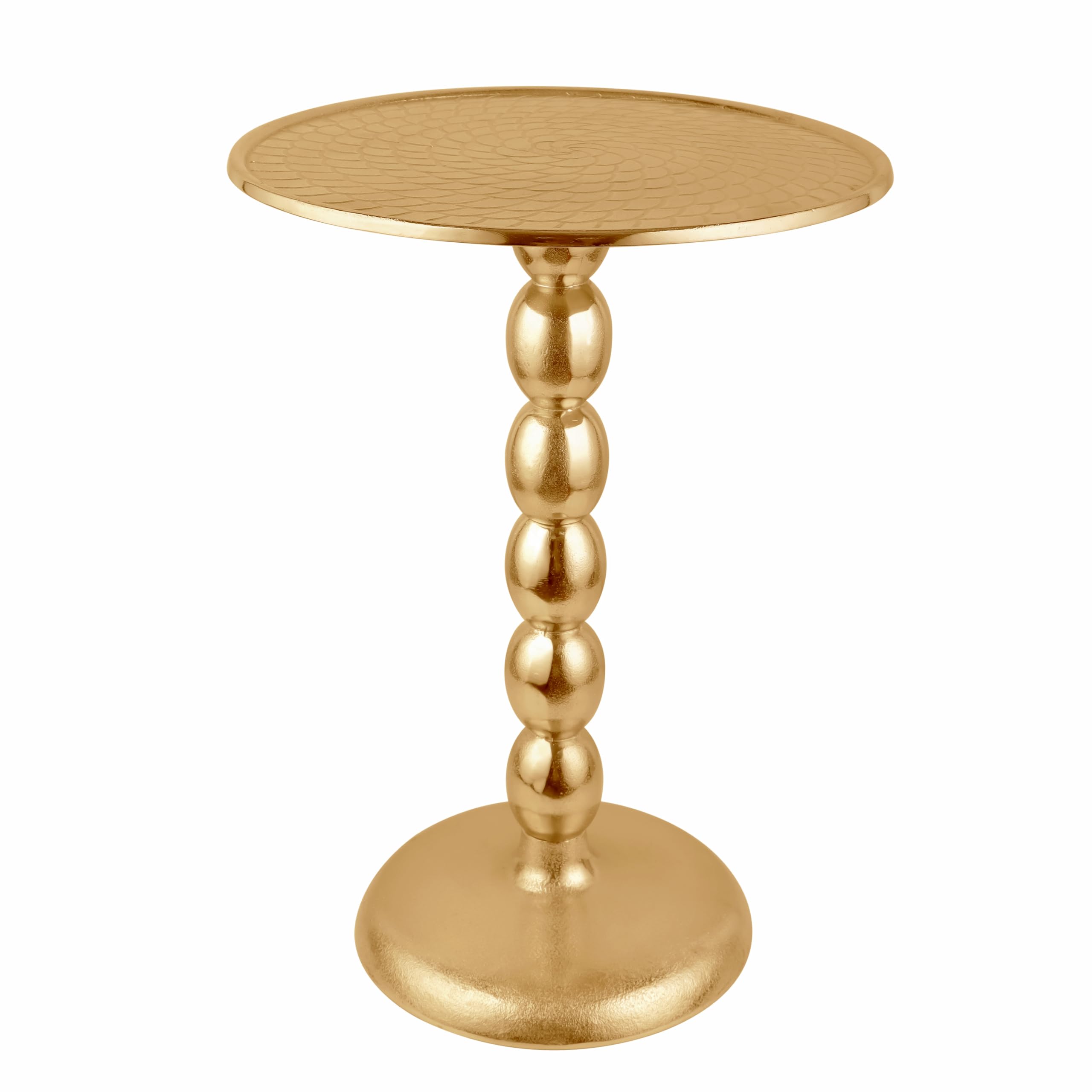 CLEENTABLE Sunburst Spiral Round Side Table, Metal, Gold, 21" H x 15" W