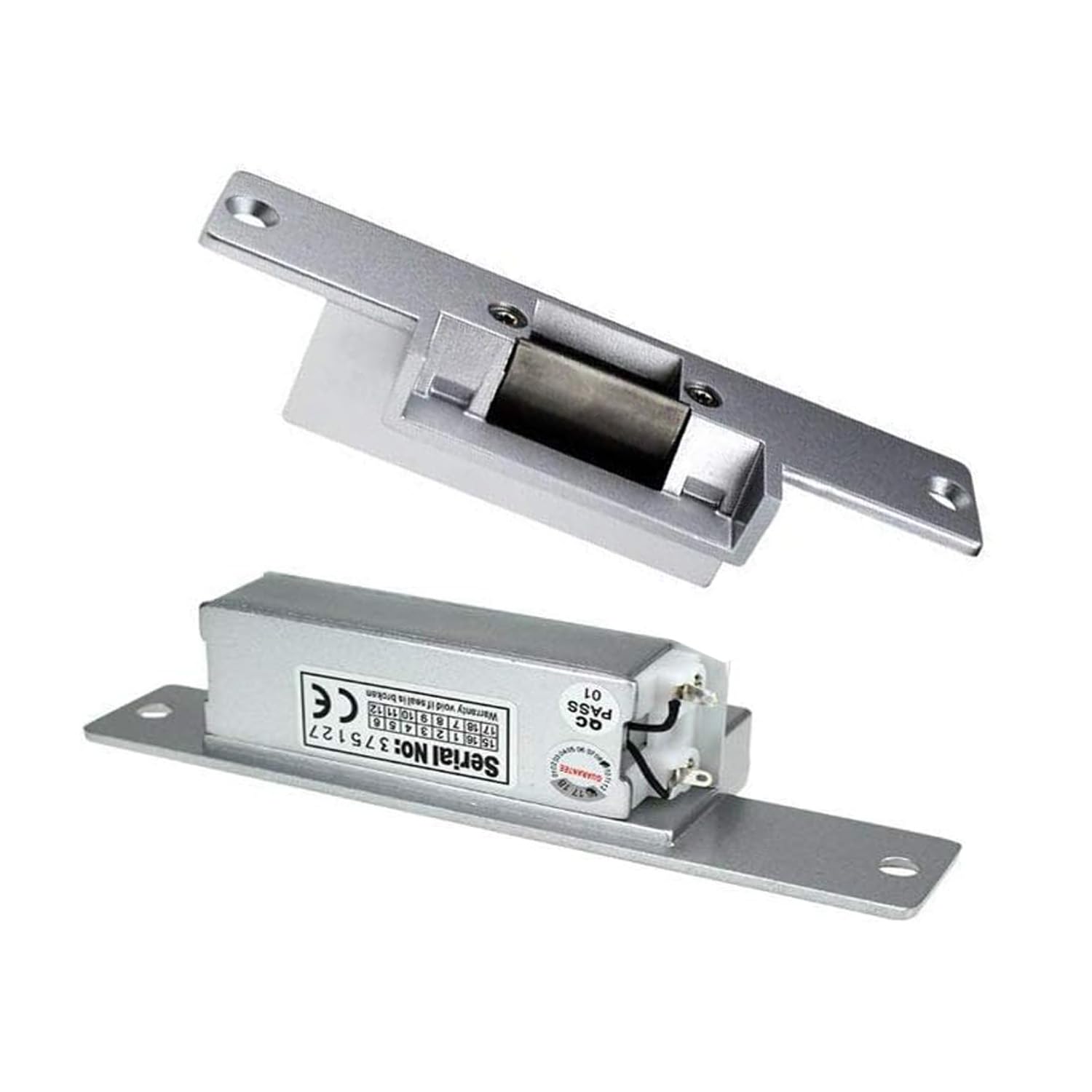 YAVIS Electric Strike Lock Fail Secure NO Mode One Part for Access Control Wooden and Metal Door, Silver, 150 x 39,5 x 34 mm