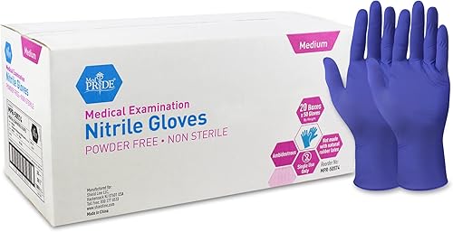 MED PRIDE Guantes de nitrilo para examen médico, guantes quirúrgicos desechables sin polvo y látex para médicos, enfermeras, hospitales y uso