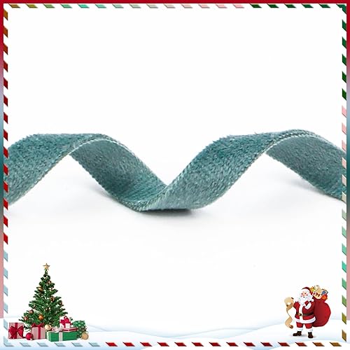 Miniatura 3 de Cinta de terciopelo de doble cara verde polvoriento, 38 pulgadas, 10 yardas, cintas de terciopelo para decoración de coronas de Navidad, envoltura