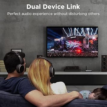 Bluetooth Transmitter Receiver 3-in-1 Bluetooth 5.0 Audio Adapter for 2 Headphones With Bypass Volume Control Low Latency Long Range LCD Display ON/OFF Optical AUX RCA for TV Home Stereo Speaker