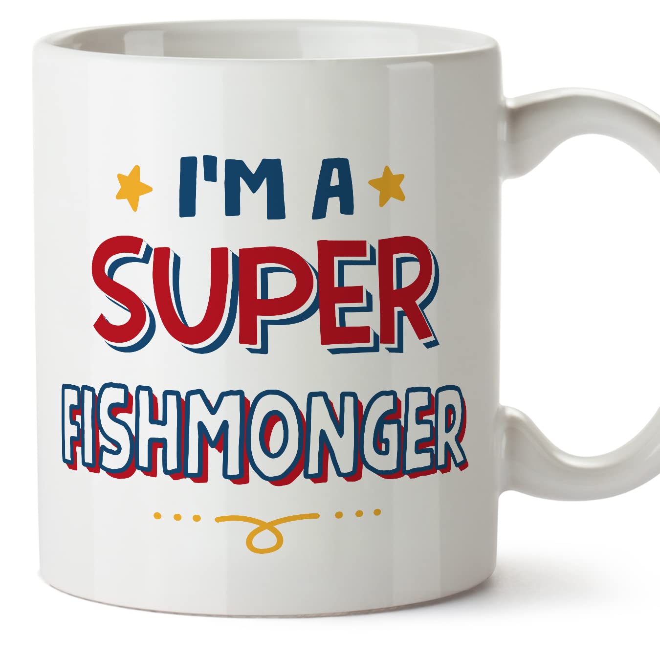 MUGFFINS Fishmonger Mug - in English - I'm Super - Funny Gift for Colleagues - Ceramic 11oz Mug