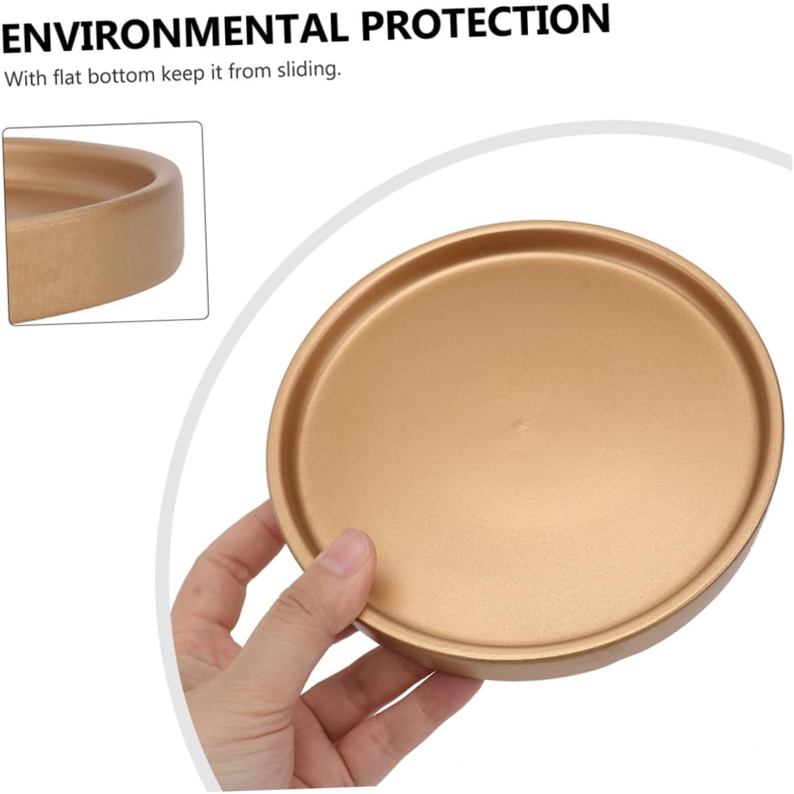 YARNOW 3pcs Round Ceramic Plant Pot Saucers with Gold Trim 11.5x11.5x1.5cm for Garden and Balcony Flowerpot Drip Trays Water Catchers image 3