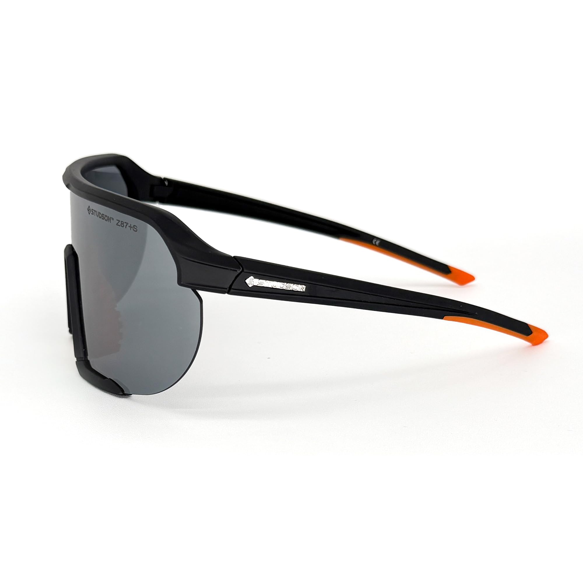 STUDSON Watchman - Gafas de seguridad con protección contra impactos ANSI Z87+, lentes de policarbonato resistentes a los arañazos y antivaho, ajuste antideslizante, marco envolvente ligero, talla
