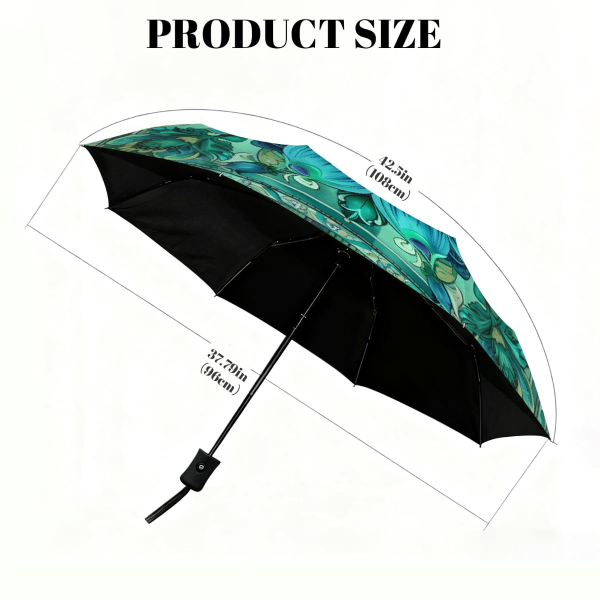 Paraguas compacto de viaje resistente al viento, plegable, para lluvia, apertura automática, protección contra rayos UV y agua