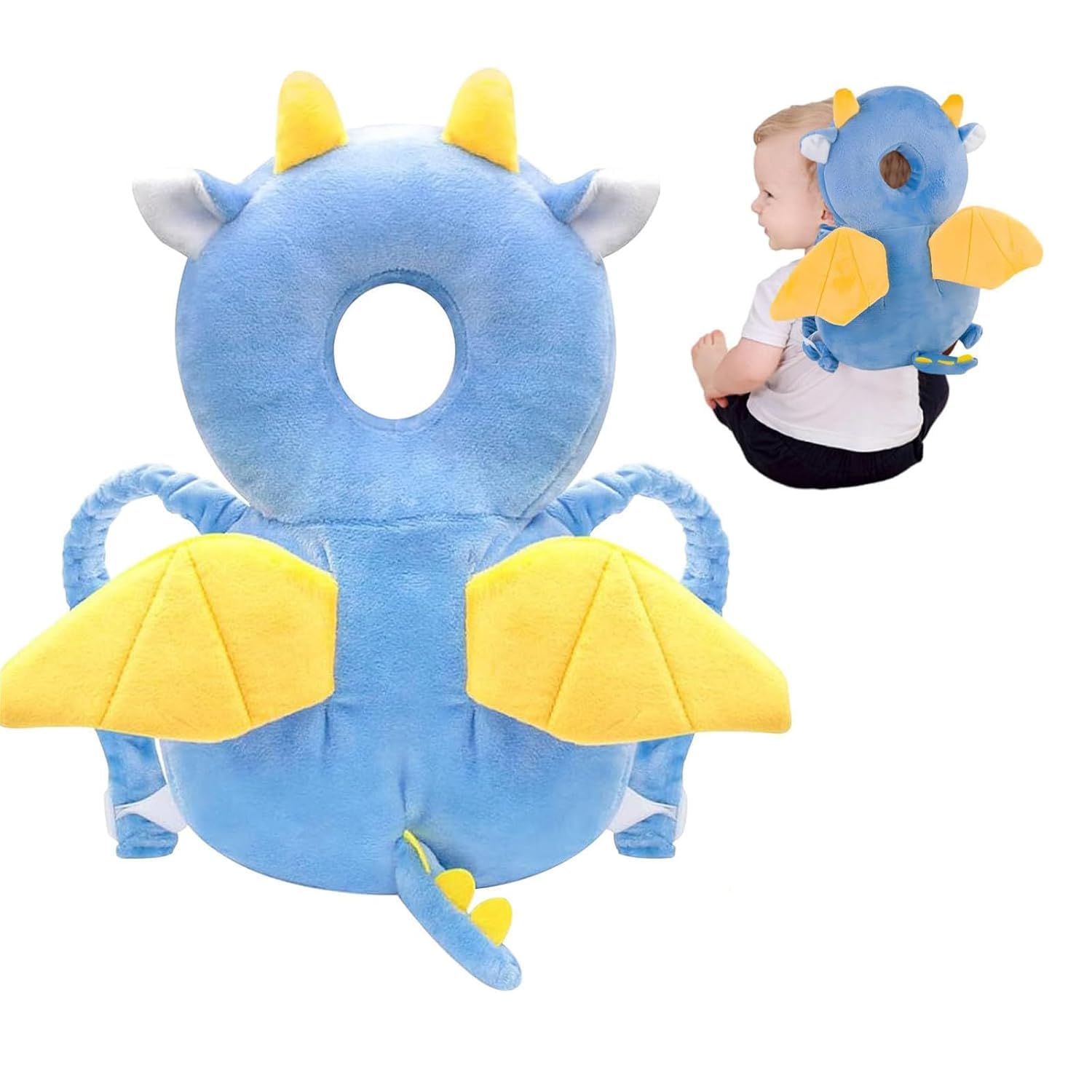 Viondra Baby-Kopfschutz-Rucksack, verstellbarer Kopfschutz für Babys von 5–24 Monaten (Drache)