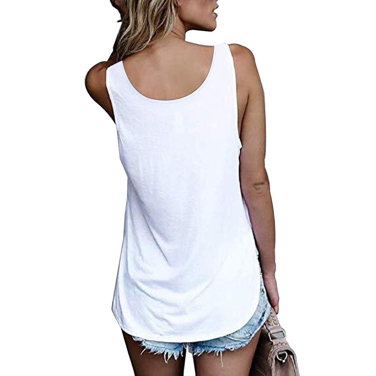 Damen Shirts Ärmellose Sommer Tunika Loose Fit Tank Tops