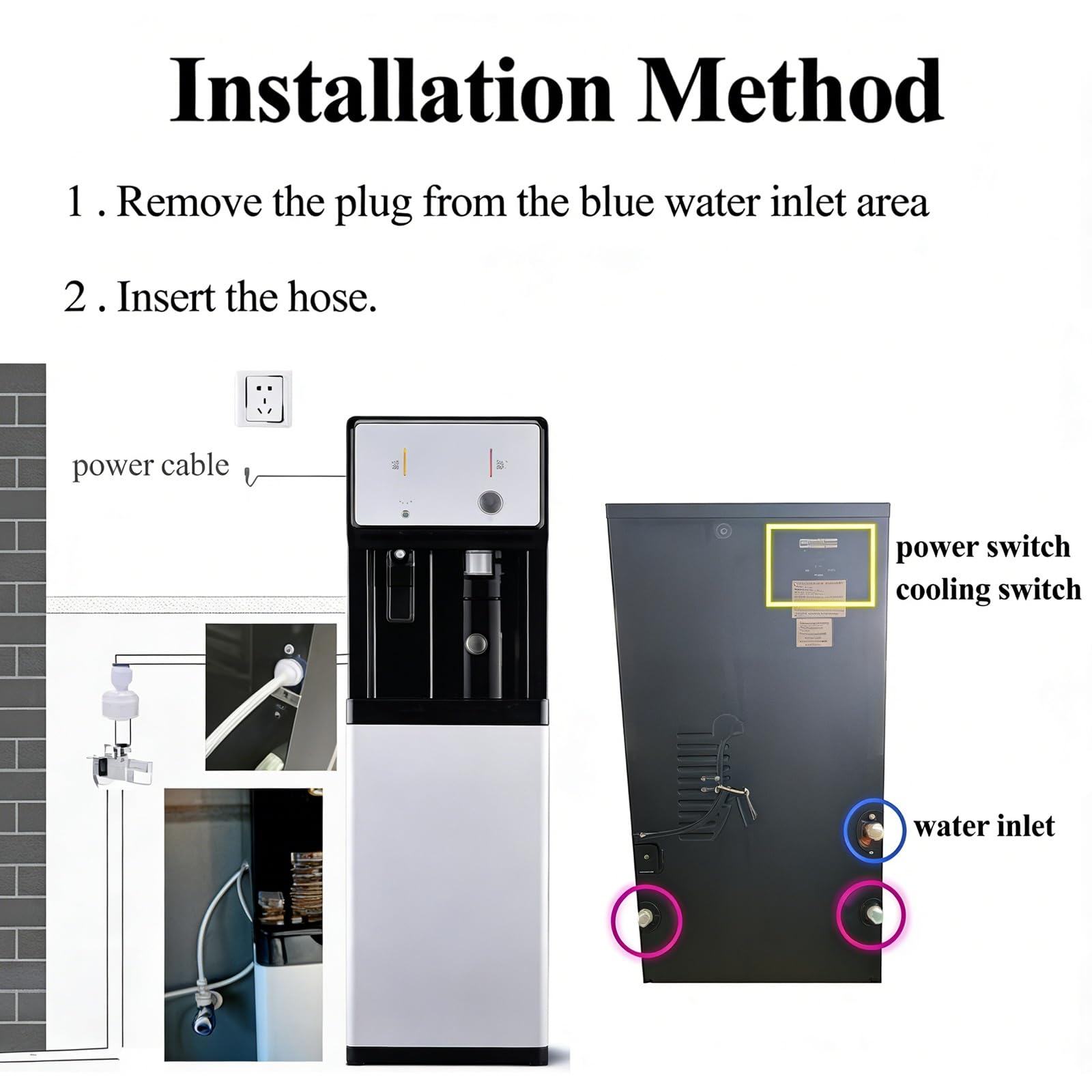 Enfriador De Agua Unidad Conectada A La Red Eléctrica,dispensador De Agua 4 Filtros,Maquina De Agua Fria Y Caliente Vertical,Se Calienta En 3 Segundos,para Hogar/Dormitorio