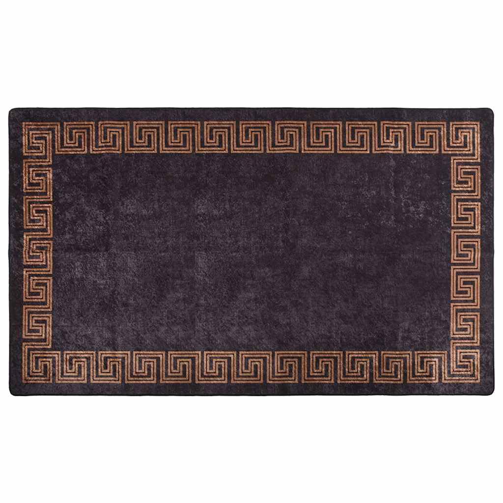 Tapis salon 190x300 lavable en machine en velours doux noir