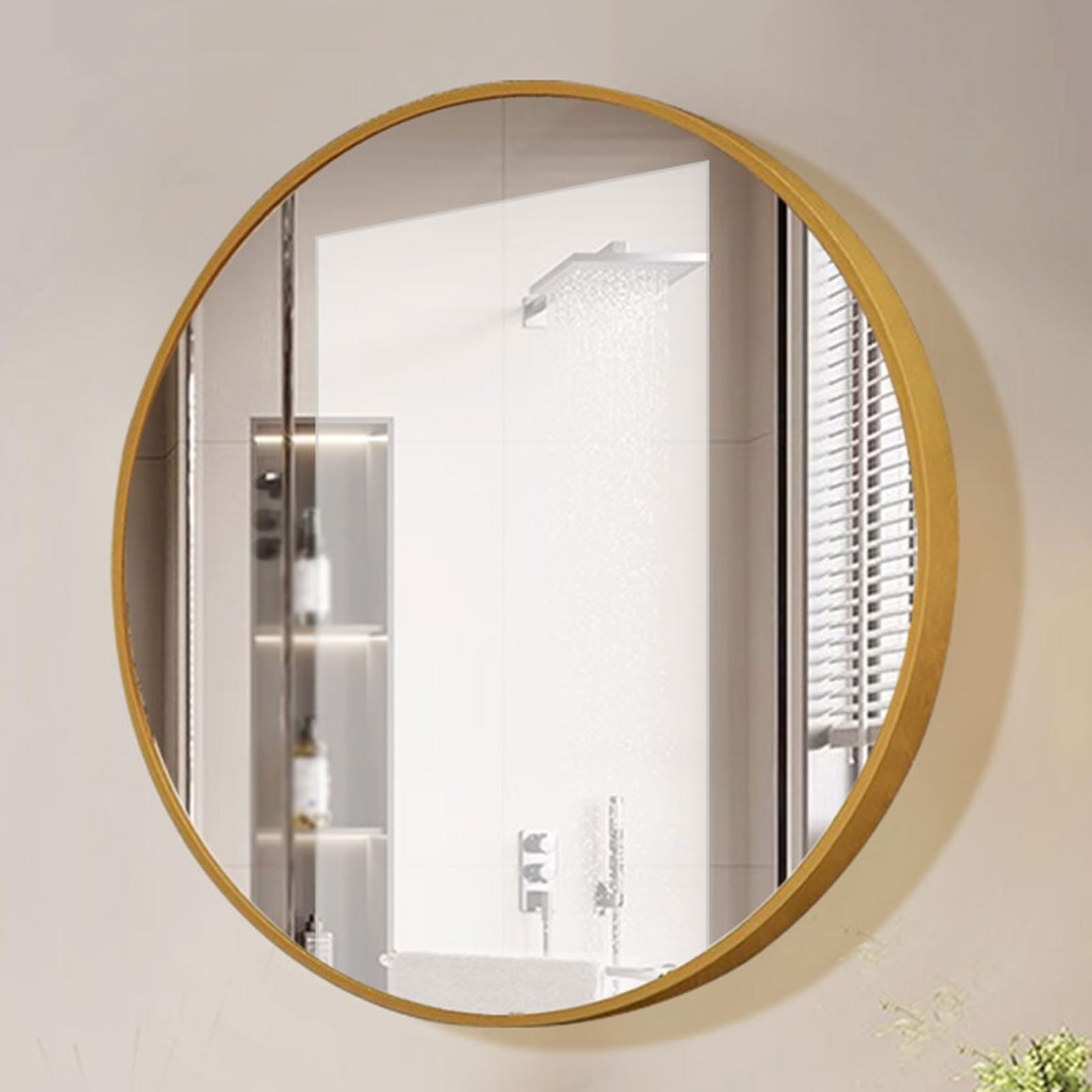 Miroir de salle de bain rond anti-rouille pour petites pièces d'eau