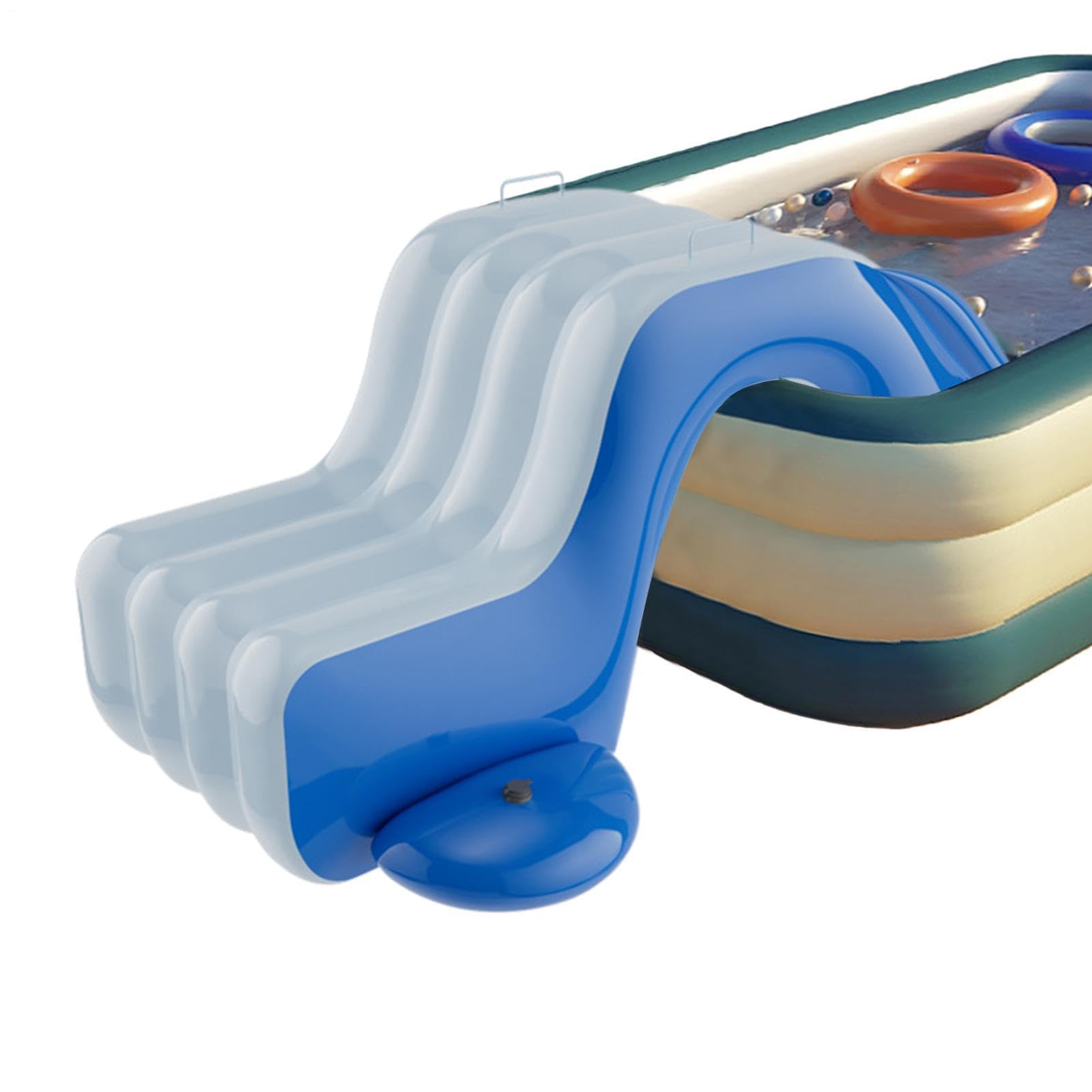 Wasserrutsche Aufblasbar für Kinder, Blow Up Pool Rutsche, PVC, Belastbar bis 50kg, Anti-Rutsch Oberfläche, Einfacher Aufbau, für Pool, Garten, Terrasse, Outdoor Wasser Spielzeug (175x105x75cm)