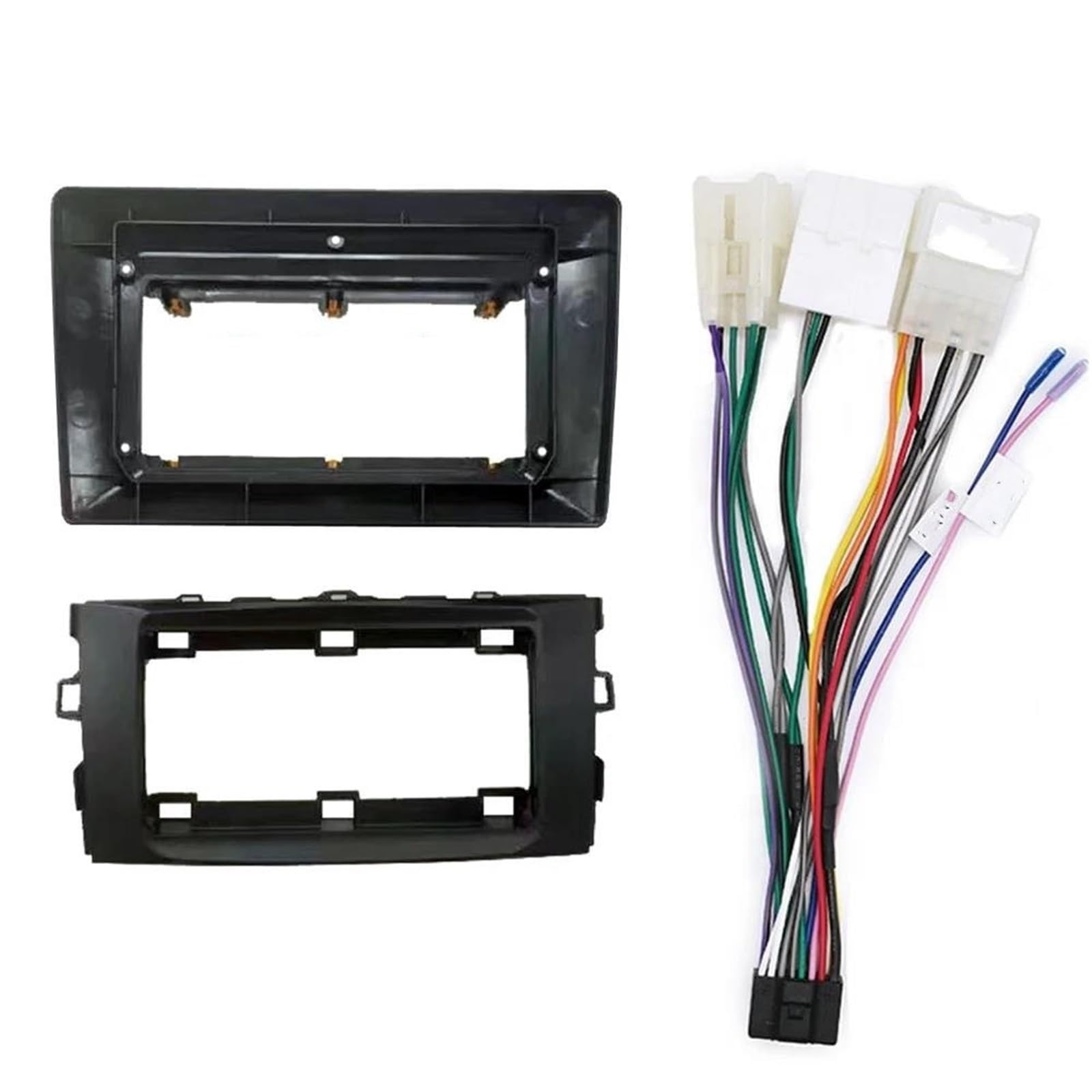 Générique Cadre de façade d'autoradio Cadre Fascia D'autoradio 9 Pouces pour Toyota pour Auris E150 2006–2011 Kit Panneau Montage Tableau Bord Câble Voiture Autoradio Tableau de Bord(Frame Cable)