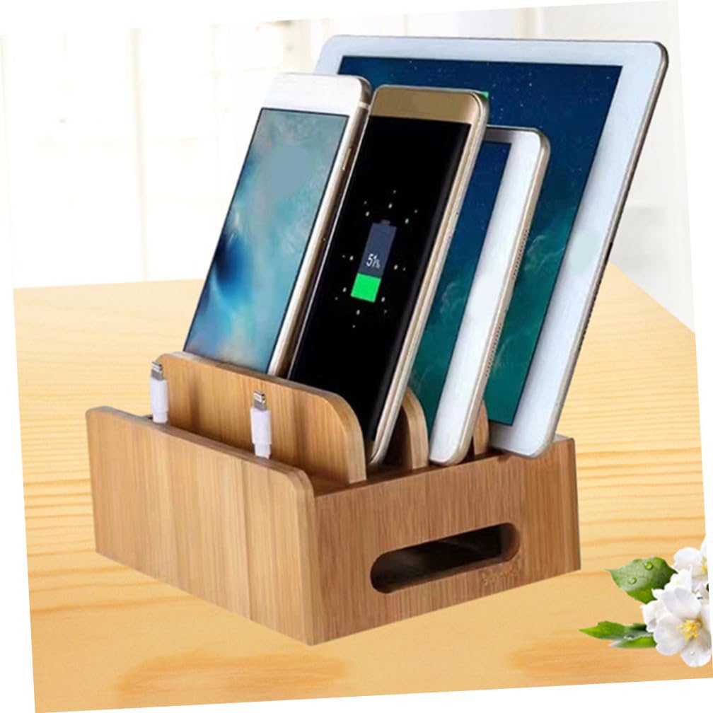 Supporto Telefono Creativo in Bambù per Cellulare e Watch | Design Moderno e Semplice, Struttura Robusta, per Lettura e Visione Foto