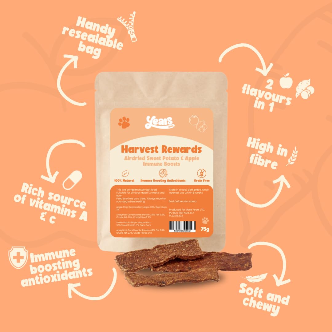 YEARS 2-in-1 Sweet Potato & Apple Vegan Dog Treats, 75 g (Pack of 1) - Image 4