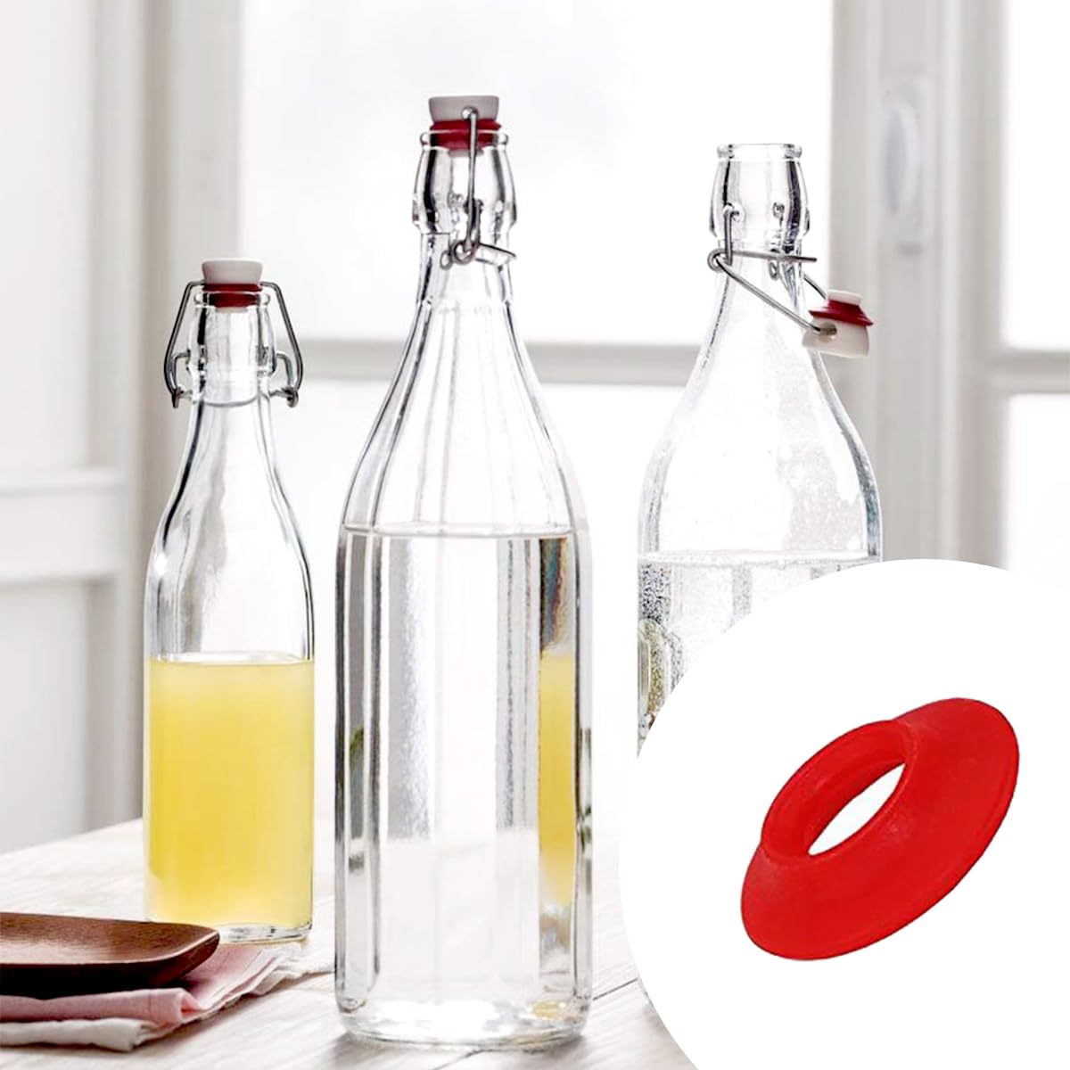 Junta de Silicona,Junta de Goma de Botella Giratoria,Sello de la Botella de Cerveza,Sello de Tapa de Silicona,Junta de Botella Volcada,Sello de Silicona para Tapa de Tapa Giratoria 25 Piezas Tokaneit — view 5