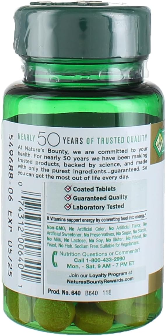 Nature's Bounty Vitamin B2, 100mg, 100 Tablets (Pack of 4)