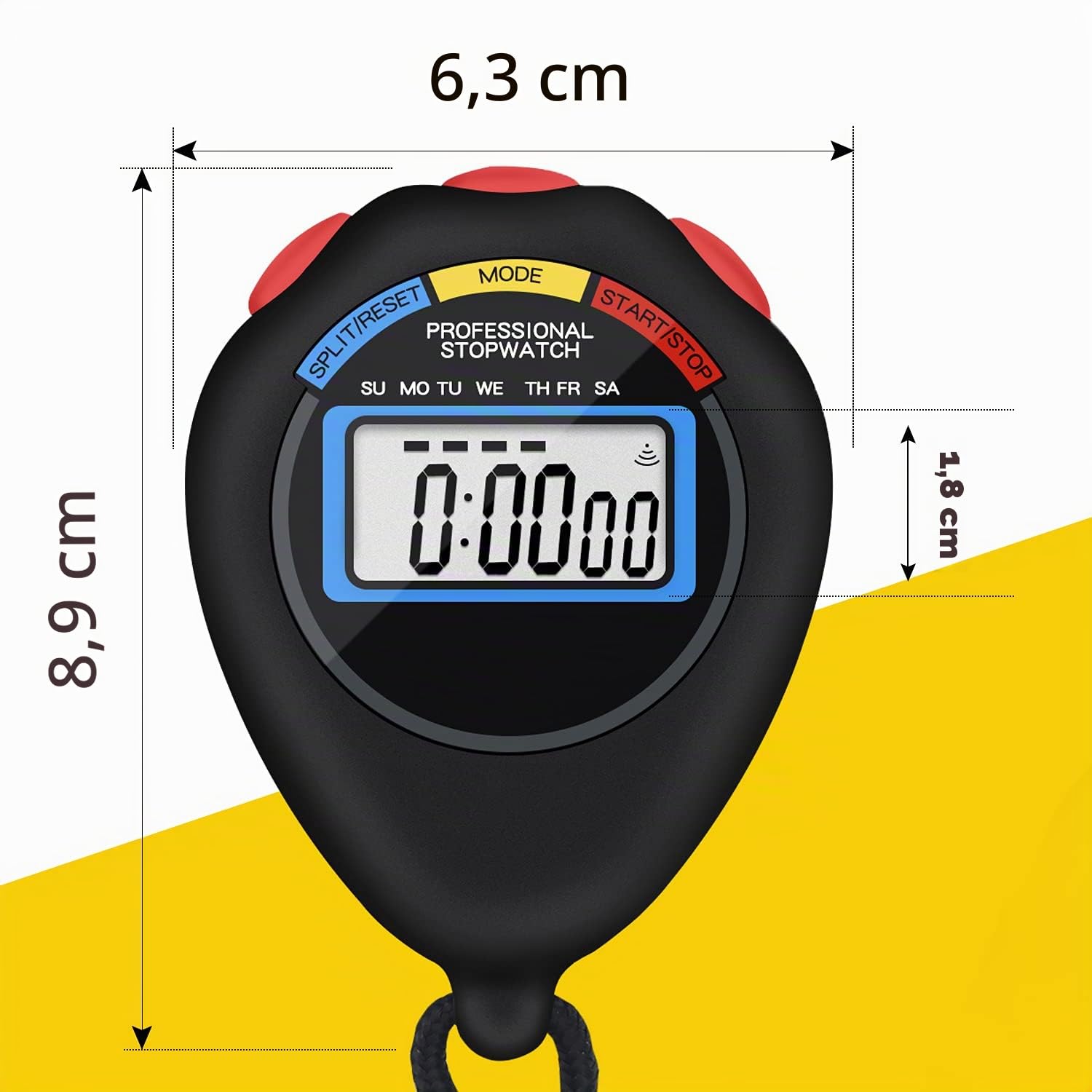 Pgzsy Lot de 12 chronomètres électroniques numériques multifonctions pour le sport, grand écran avec date, heure et fonction alarme, adapté pour les entraîneurs de sport, les entraîneurs de fitness et