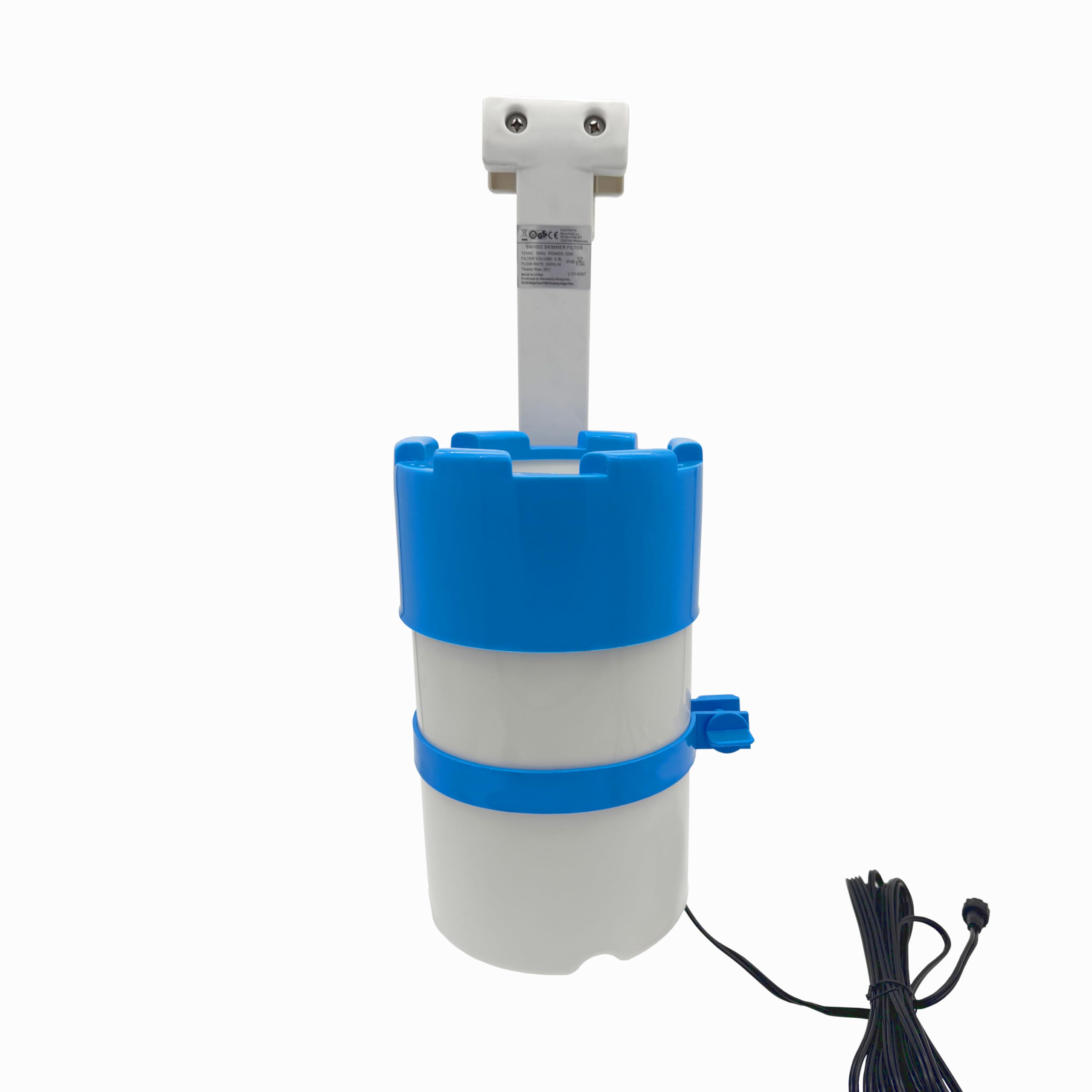 HAF Azuro Filtre de skimmer 2000 12 V | Skimmer de piscine avec filtre à cartouche 2 m³/h | Skimmer encastrable pour piscine paroi intérieure | Aspirateur de surface pour piscines à parois en acier et