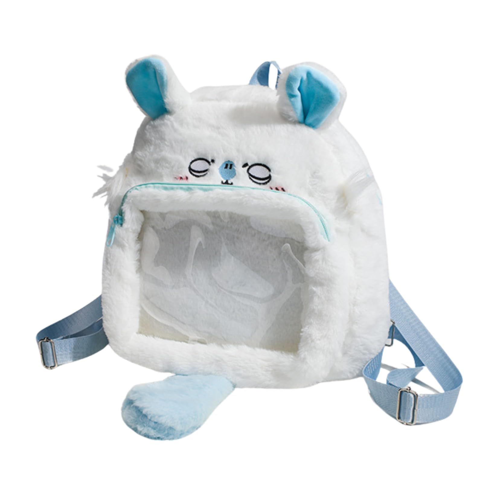 HOKMAH Cute Backpack Y2k Purse Itabag Aesthetic Kawaii Shoulder Bag Harajuku Backpack Fuzzy Daypack Fluffy Grunge Chic Bags (White)