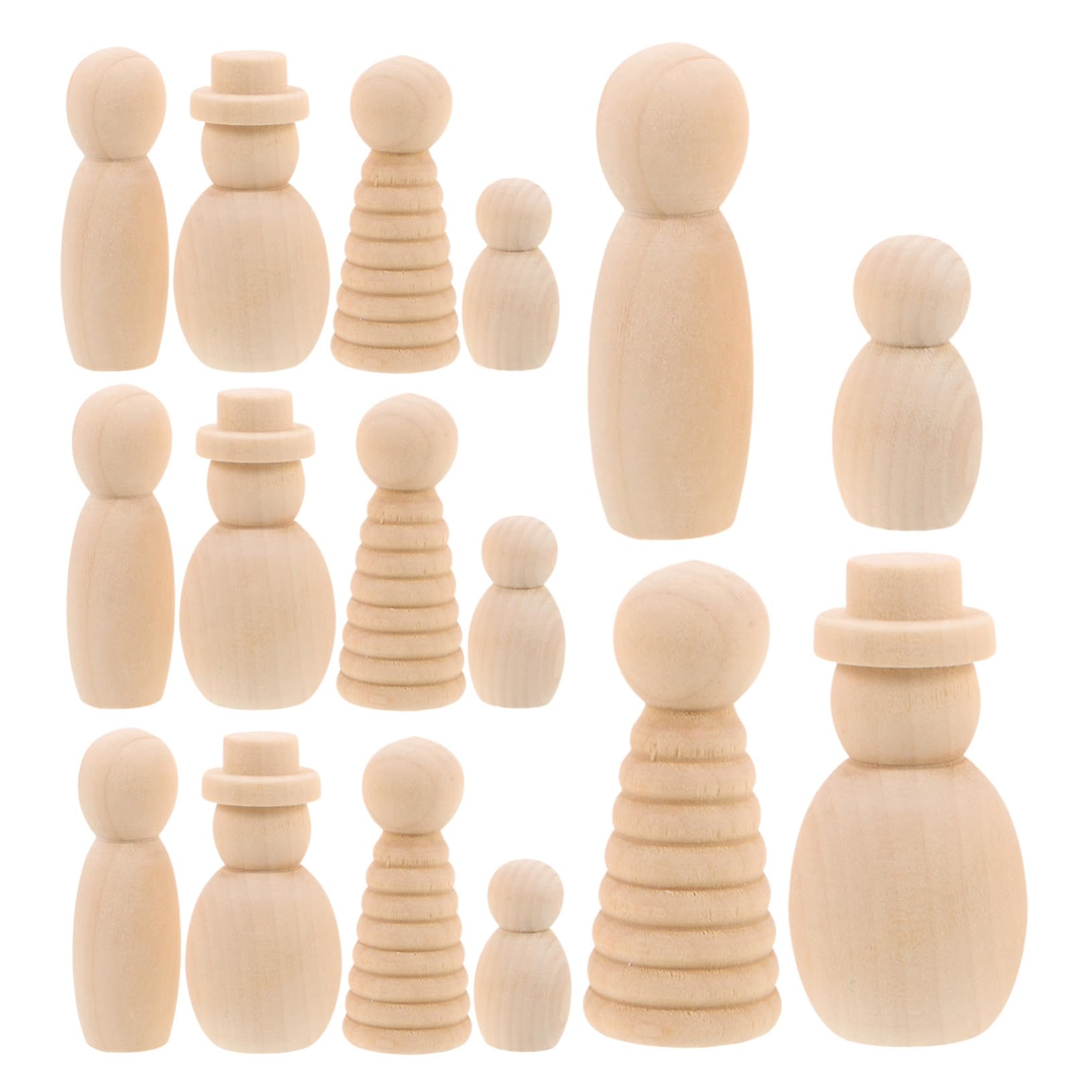ORFOFE 20 Piezas Muñecas de Madera Inacabadas para Manualidades DIY Figuras Pequeñas para Pintar Decoración Hogar Aula Creatividad