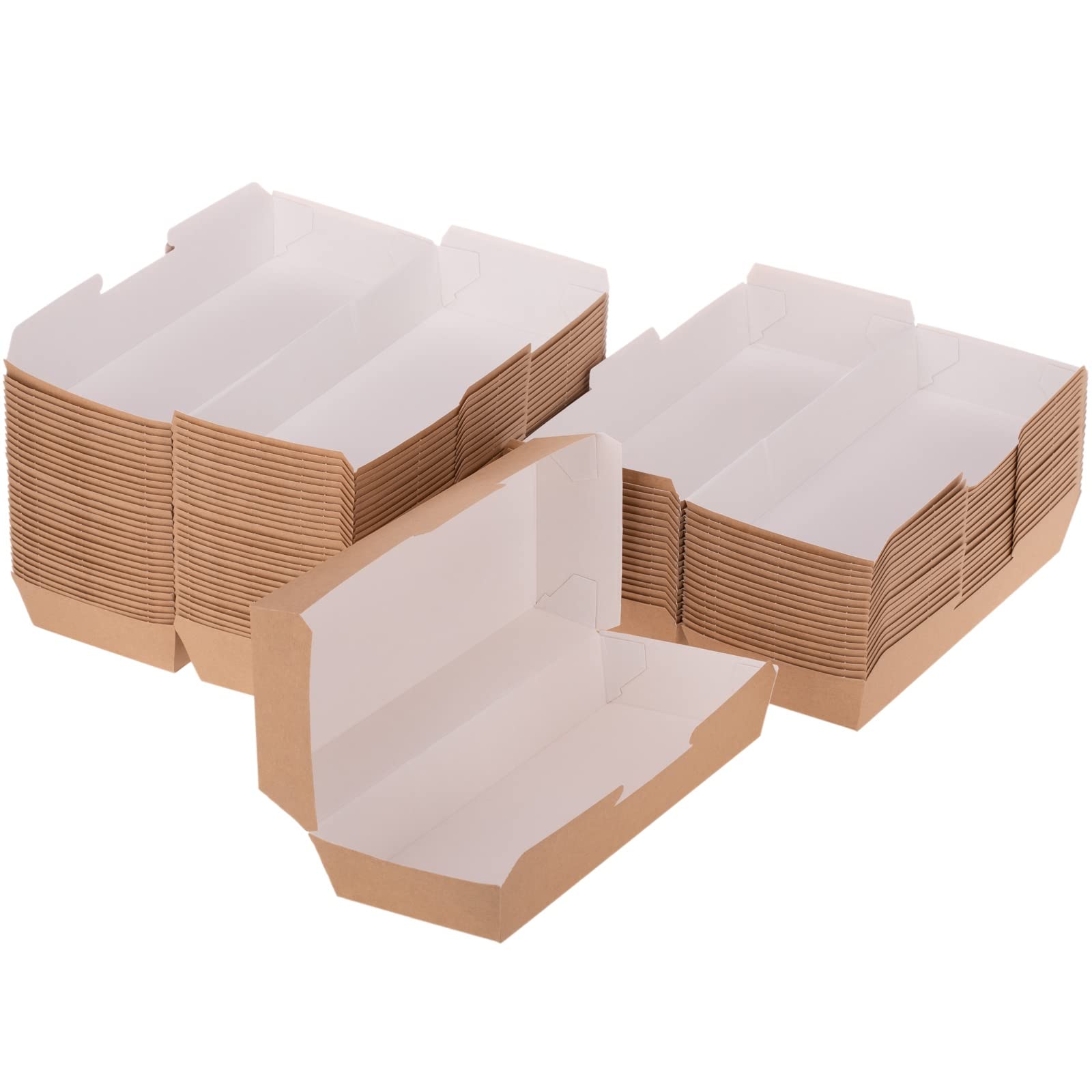 Cajas “panini” Take Away de cartón reciclable 50 uds de 26.5 x 12.2 x 7 cm Natural
